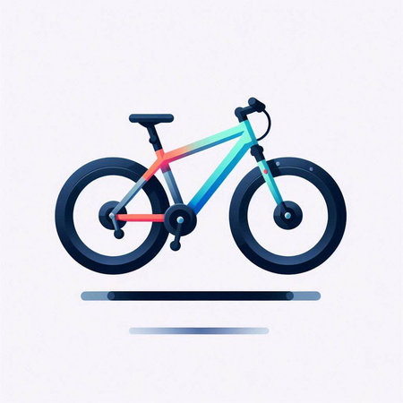 Bicycle on white background. Vector illustration in flat design style.のイラスト素材
