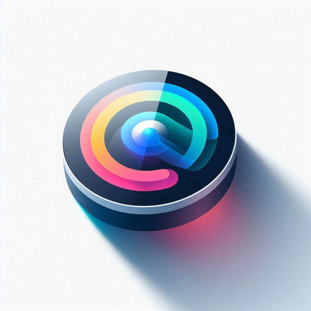 Colorful circle button on a white background. 3d illustration.のイラスト素材