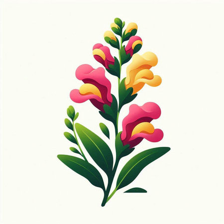 Colorful flowers isolated on white background, vector illustration. Flat style.のイラスト素材