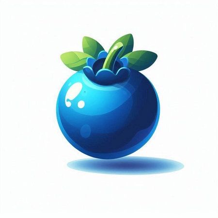 Blueberry with leaves on a white background. Vector illustration. Eps 10のイラスト素材