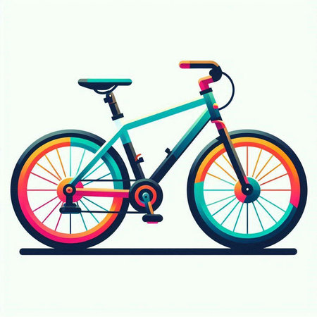 Bike isolated on white background. Vector illustration in flat style.のイラスト素材