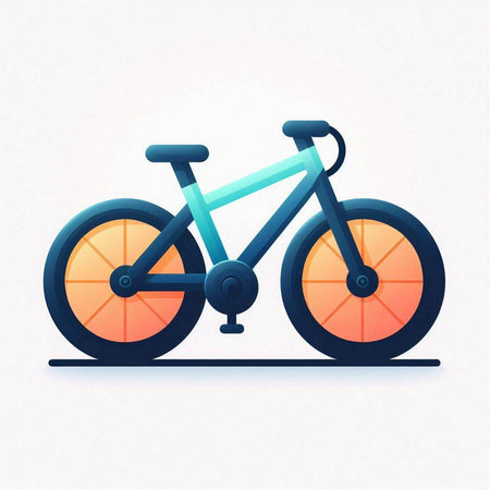 Bicycle in flat style on a light background. Vector illustration.のイラスト素材