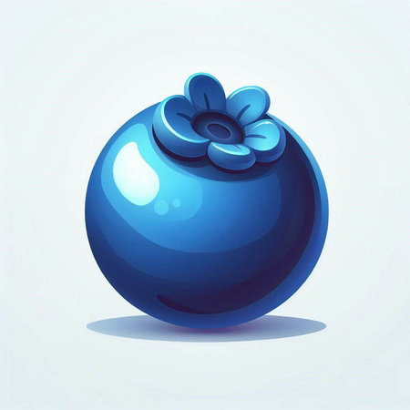 Blue flower in a blue glass ball on a white background. Vector illustration.のイラスト素材
