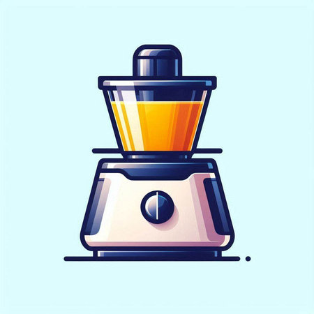 Illustration of a juicer isolated on a light blue background.のイラスト素材