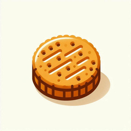 Illustration of a biscuit on a white background. Vector illustrationのイラスト素材