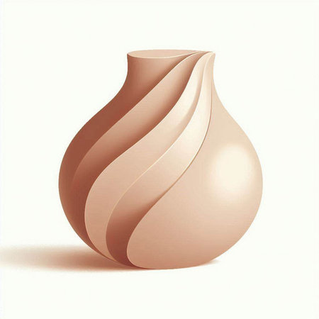 Ceramic vase isolated on white background. 3d renderのイラスト素材