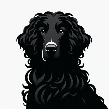 Vector image of a black dog on a white background with a patternのイラスト素材