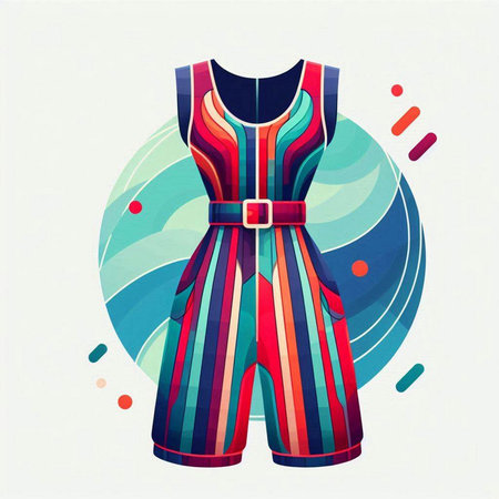 Fashionable woman's clothing. Vector illustration in retro style.のイラスト素材