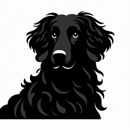 Black dog. Isolated on a white background. Vector illustration.のイラスト素材