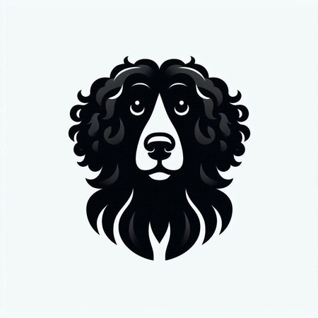 Black and white portrait of a poodle dog. Vector illustration.のイラスト素材