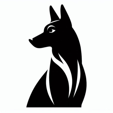Vector image of a dog on a white background. Silhouette.のイラスト素材
