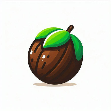 Illustration of a hazelnut isolated on a white background.のイラスト素材