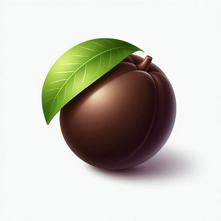 Plum isolated on white background. Vector illustration. Eps 10.のイラスト素材