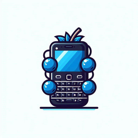 Mobile phone with ice cubes. Vector illustration of a mobile phone.のイラスト素材