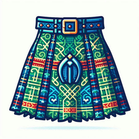 Illustration of a skirt with a pattern in the style of African.のイラスト素材