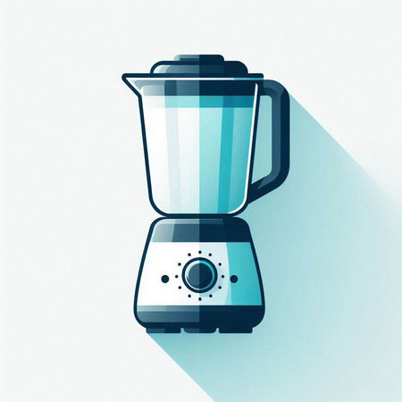 Kitchen blender icon, flat design, long shadow, vector illustrationのイラスト素材