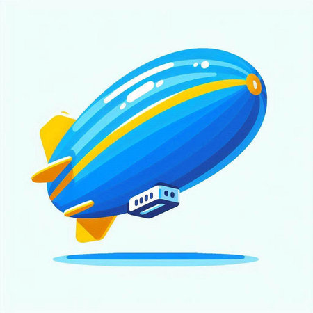 Illustration of an airship. Cartoon style. Vector illustration.のイラスト素材