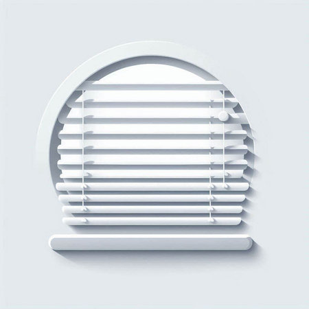 Illustration of window with blinds isolated on a white background.のイラスト素材