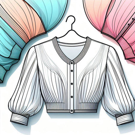 Vector illustration of a blouse with a collar on a hangerのイラスト素材