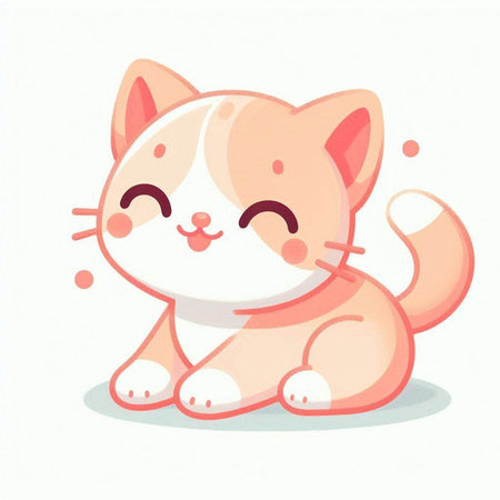 Cute kawaii cat. Vector illustration for your design.のイラスト素材