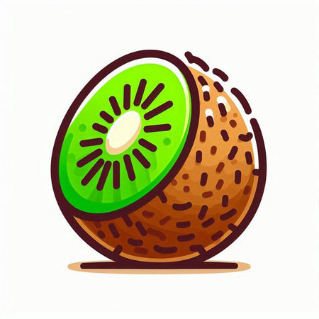 Kiwi fruit isolated on a white background. Vector illustration.のイラスト素材