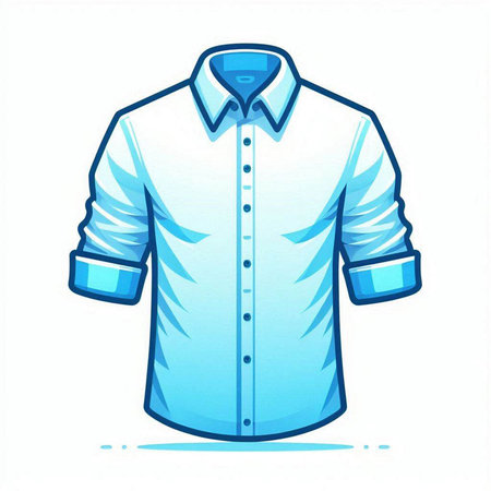 Vector illustration of a blue shirt isolated on white background. Eps 10のイラスト素材