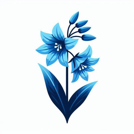 Blue flower isolated on white background. Vector illustration for your design.のイラスト素材