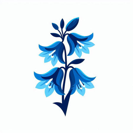 Blue flower on a white background. Vector illustration. Isolated.のイラスト素材