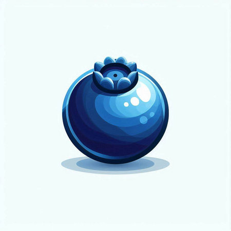 Blueberry icon isolated on white background. Cartoon style. Vector illustration.のイラスト素材