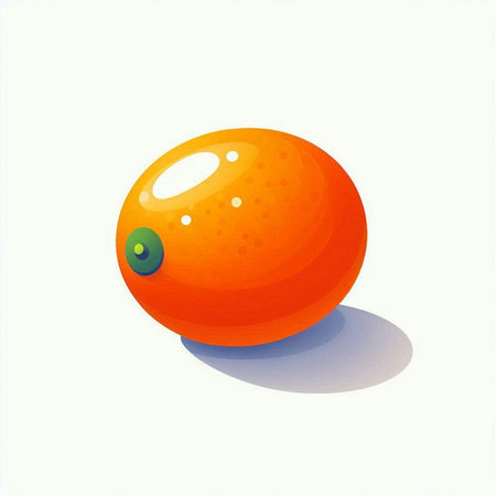 Illustration of a ripe orange on a white background, vector illustrationのイラスト素材