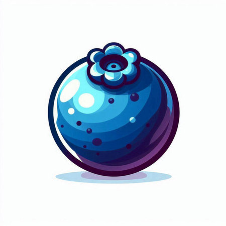 Blue glass ball with a flower on a white background. Vector illustration.のイラスト素材