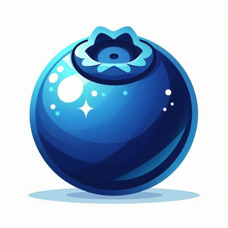 Blue ball with snowflakes and stars on a white background.のイラスト素材