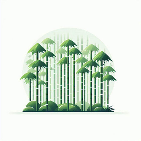 Tropical palm trees in the jungle. Vector illustration for your designのイラスト素材