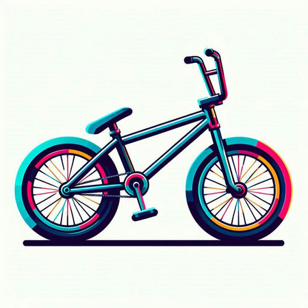 Vector illustration of a bicycle on a white background. Colorful vector illustration.のイラスト素材