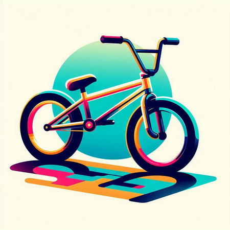 Vector illustration of a bicycle in the style of 80s and 90sのイラスト素材