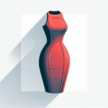 Women's dress on a mannequin. 3d illustration.のイラスト素材