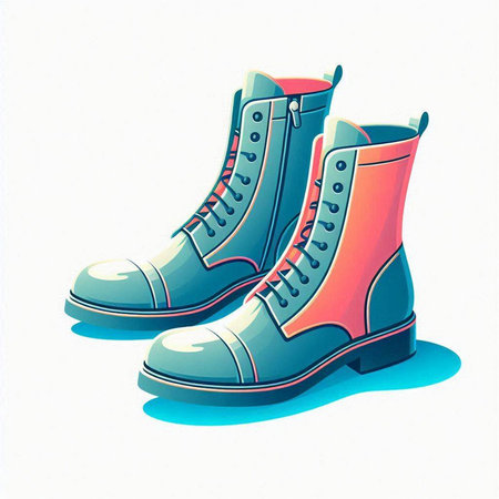 Vector illustration of a pair of boots isolated on a white background.のイラスト素材
