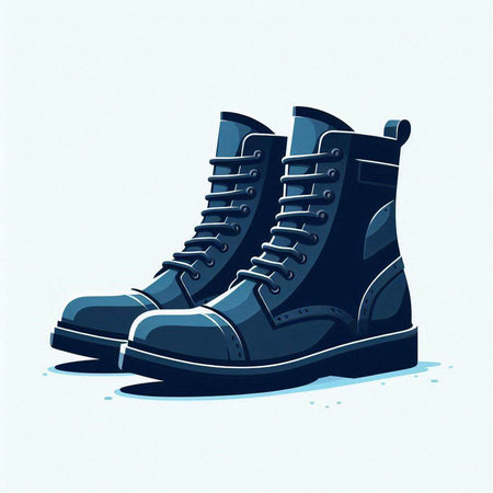 Sneakers. Vector illustration of a pair of winter boots.のイラスト素材