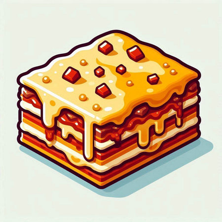 Illustration of a piece of cake with jam on a white backgroundのイラスト素材