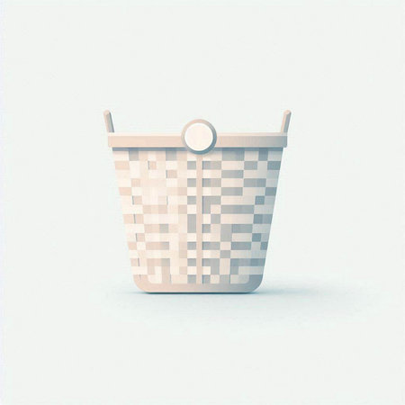 Illustration of a basket isolated on a white background - 3d renderのイラスト素材