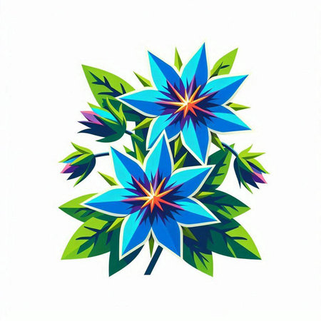 Beautiful flowers on a white background. Vector illustration for your designのイラスト素材