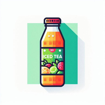 Juice bottle isolated on white background. Vector illustration. Eps 10.のイラスト素材