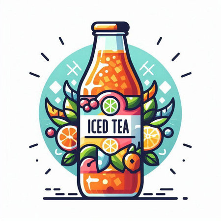 Bottle of lemonade. Colorful vector illustration for your designのイラスト素材