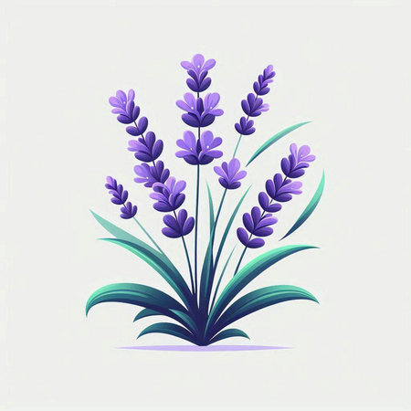 Lavender flowers. Vector illustration. Isolated on white background.のイラスト素材