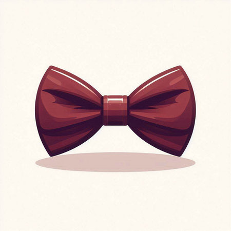 Vector illustration of brown bow tie on light background. Eps 10.のイラスト素材