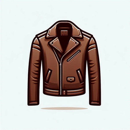 Brown leather jacket isolated on a white background. Vector illustration EPS 10のイラスト素材