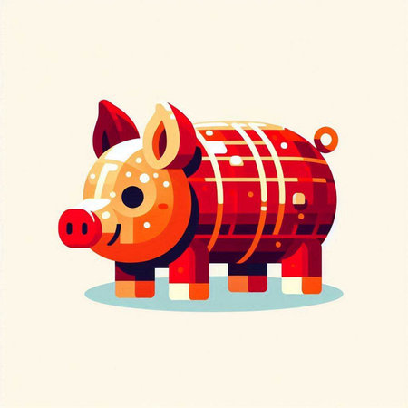 Piggy bank. Vector illustration of a piggy bank.のイラスト素材