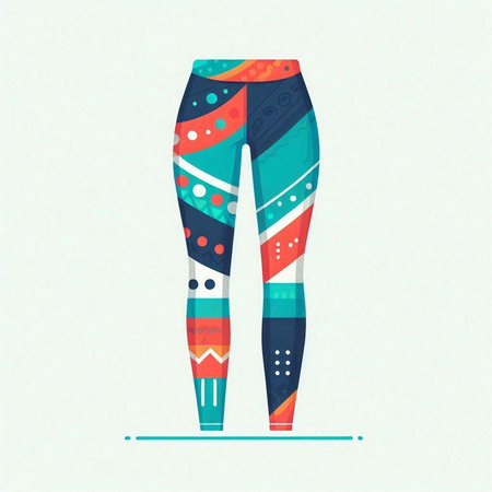 Women's leggings. Vector illustration. Colorful design.のイラスト素材