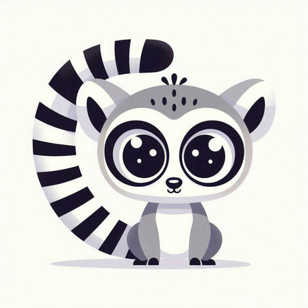 Cute little lemur. Vector illustration of a funny cartoon animal.のイラスト素材