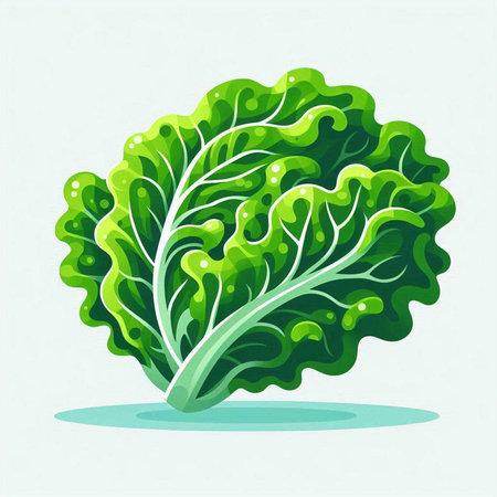 Lettuce. Vector illustration. Isolated on white background.のイラスト素材